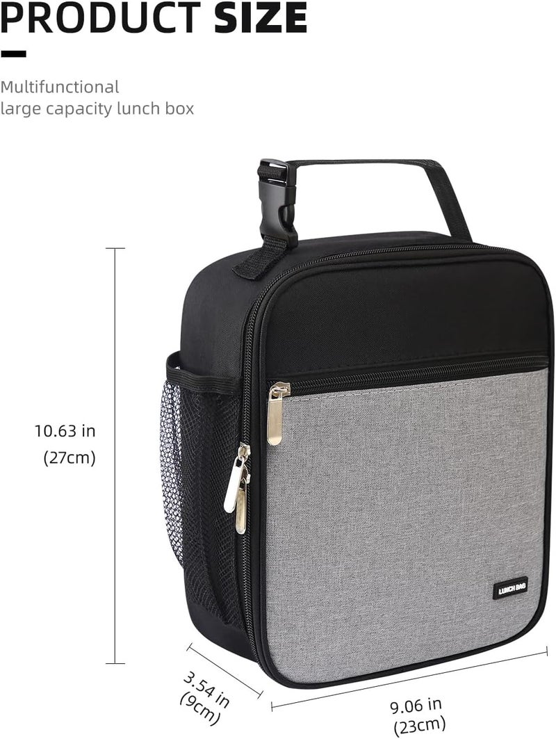 Lovoeo AYEANY Lunch box Lunch bag for men women Lunchbox Lunch bags Insulated Lunch bag Lunch box cooler (Thicken grey), Large - Image 2